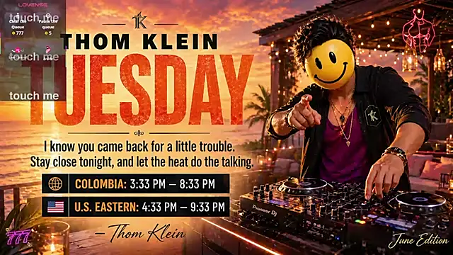 Snapshot of thomklein chatting on July 14, 2026, 8:37 pm thomklein online show from July 14, 2026, 8:37 pm