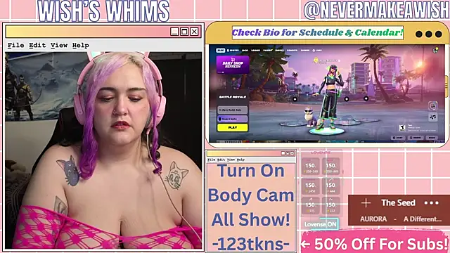 Snapshot of nevermakeawish chatting on June 23, 2026, 10:24 am nevermakeawish online show from June 23, 2026, 10:24 am