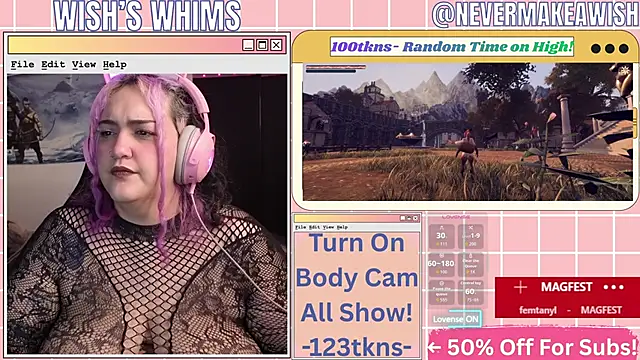 Snapshot of nevermakeawish chatting on June 5, 2026, 8:53 am nevermakeawish online show from June 5, 2026, 8:53 am