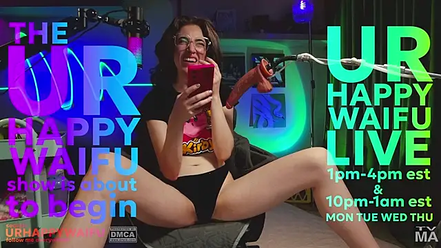 Snapshot of urhappywaifu chatting on July 28, 2026, 5:01 pm urhappywaifu online show from July 28, 2026, 5:01 pm