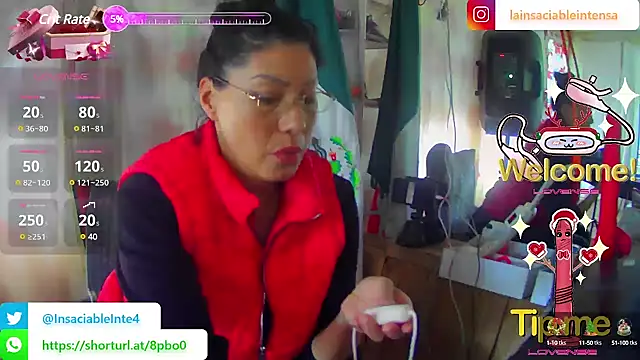 Snapshot of LaInsaciableIntensa chatting on February 23, 2025, 6:34 pm LaInsaciableIntensa online show from February 23, 2025, 6:34 pm