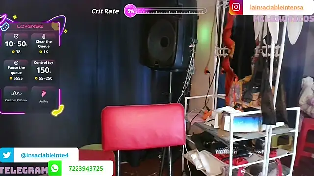 LaInsaciableIntensa online show from May 7, 2026, 1:54 am