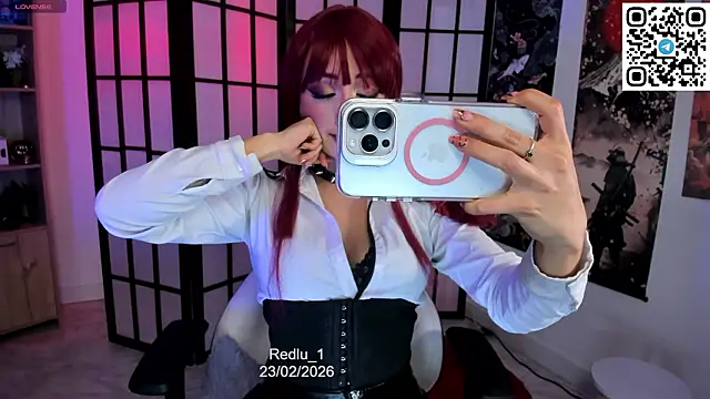 Snapshot of Redlu_1 chatting on February 23, 2026, 9:59 pm Redlu 1 online show from February 23, 2026, 9:59 pm