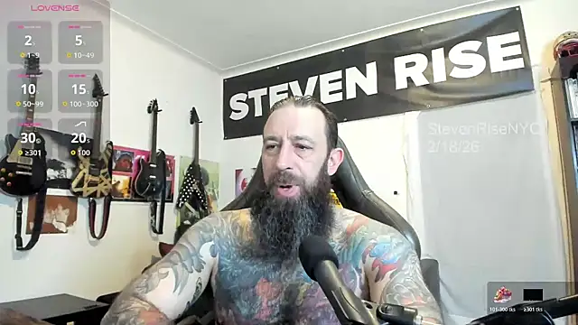 Snapshot of StevenRiseNYC chatting on February 18, 2026, 12:23 pm StevenRiseNYC online show from February 18, 2026, 12:23 pm